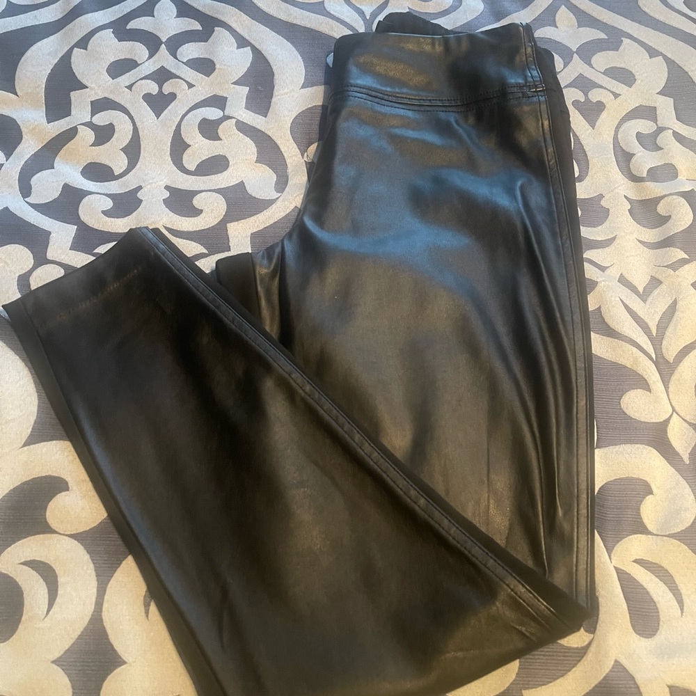 Black Pleather HighWaisted Pants Size Medium Never Worn